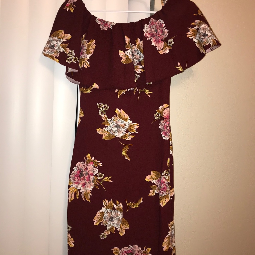 Flower off the shoulder dress